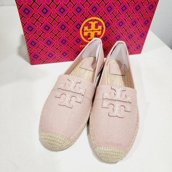 NEW AUTHENTIC TORY BURCH WESTON FLAT ESPADRILLE PINK - Picture 3 of 6